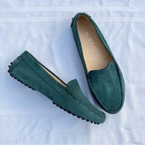 M. GEMI Felize green suede driving loafers size 36